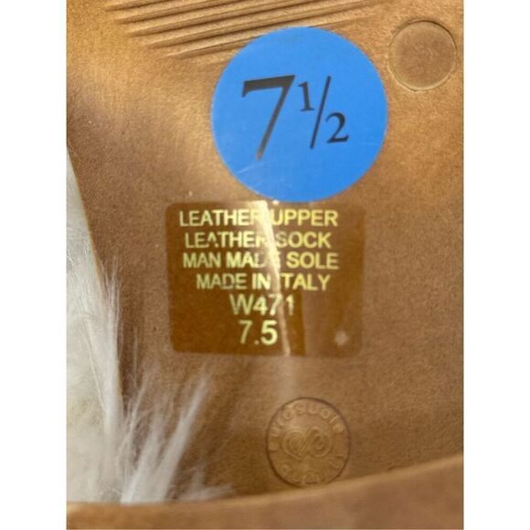 Mila Paoli Leather Suede Block Heel Sandals 7.5 - Picture 4 of 5